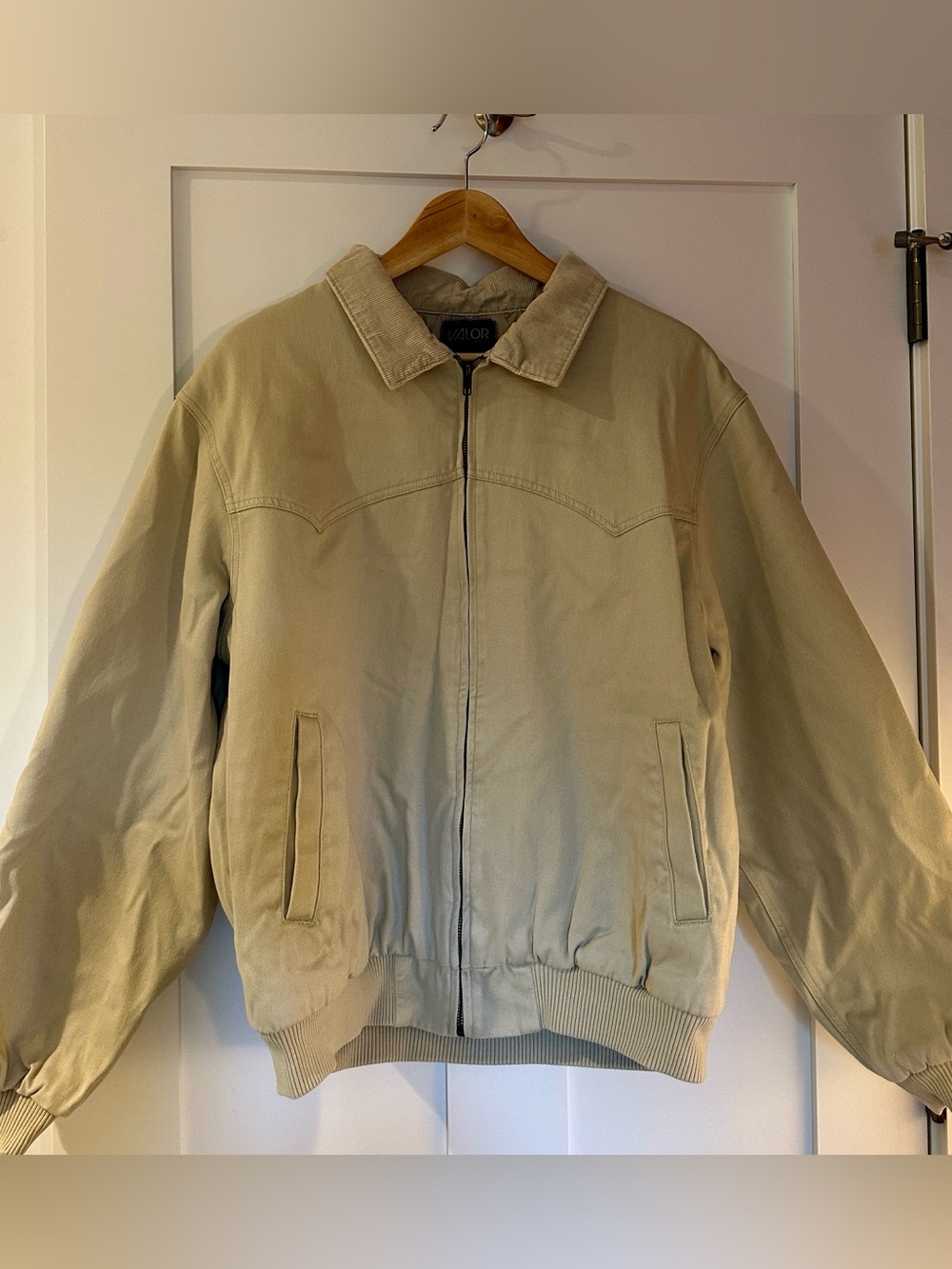 Oversized Beige Bomber Jacket